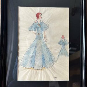 Acht verschiedene Modezeichnungen Aquarelle